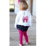 Fuschia Ruffled Tights Leggings RuffleButts 